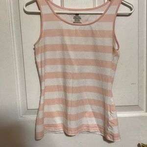 Coral & White striped shirt